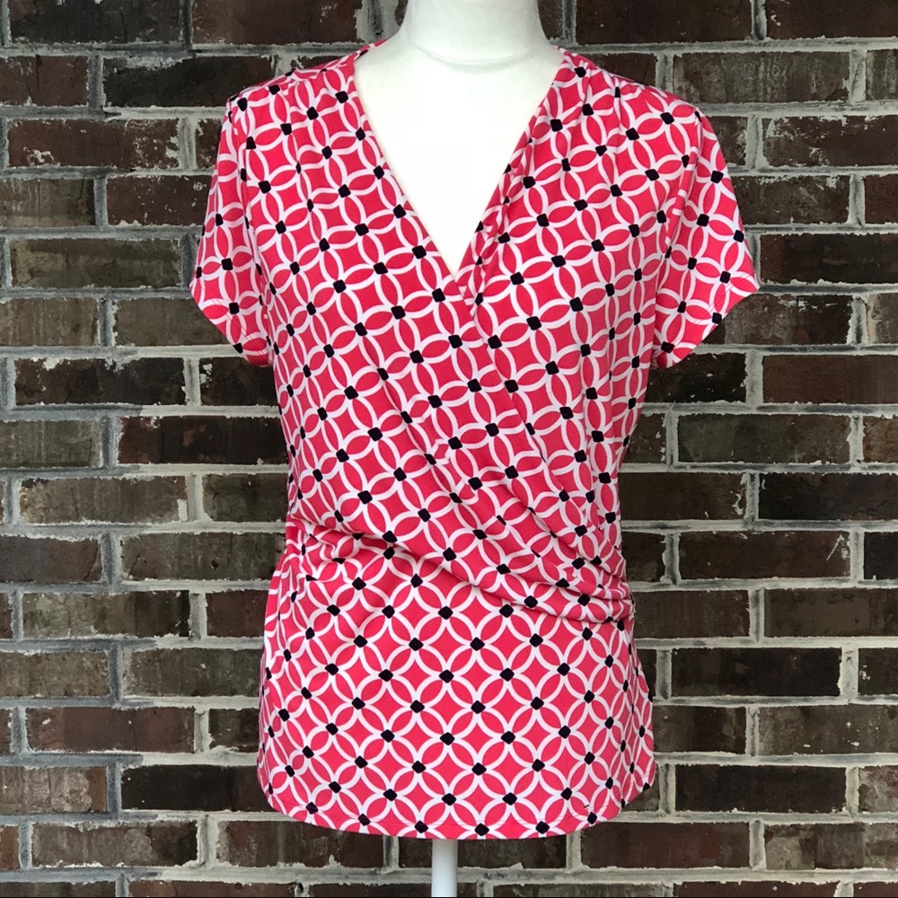 EUC Charter Club Faux Wrap Top Size Large